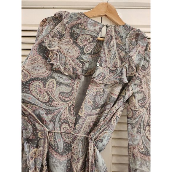 ZIMMERMANN Gemma Paisley Playsuit Romper Flutter Ruffle Sz 2 Silk Cute - Picture 8 of 11